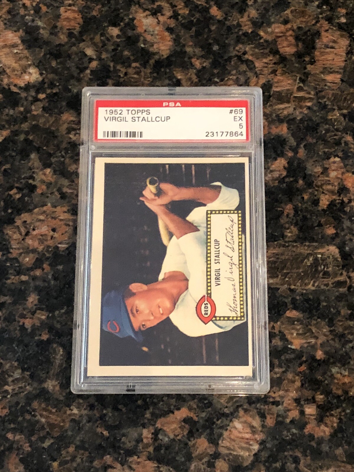 1952 Topps Virgil Stallcup #69 Cincinnati Baseball Card Reds PSA 5