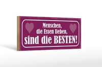 Holzschild Spruch 27X10 Cm Menschen Die Essen Lieben Beste Schild Wooden Sign