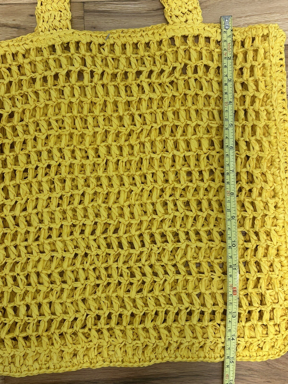 Yellow Women’s Solid Crochet Double Flat Trap Tot… - image 7