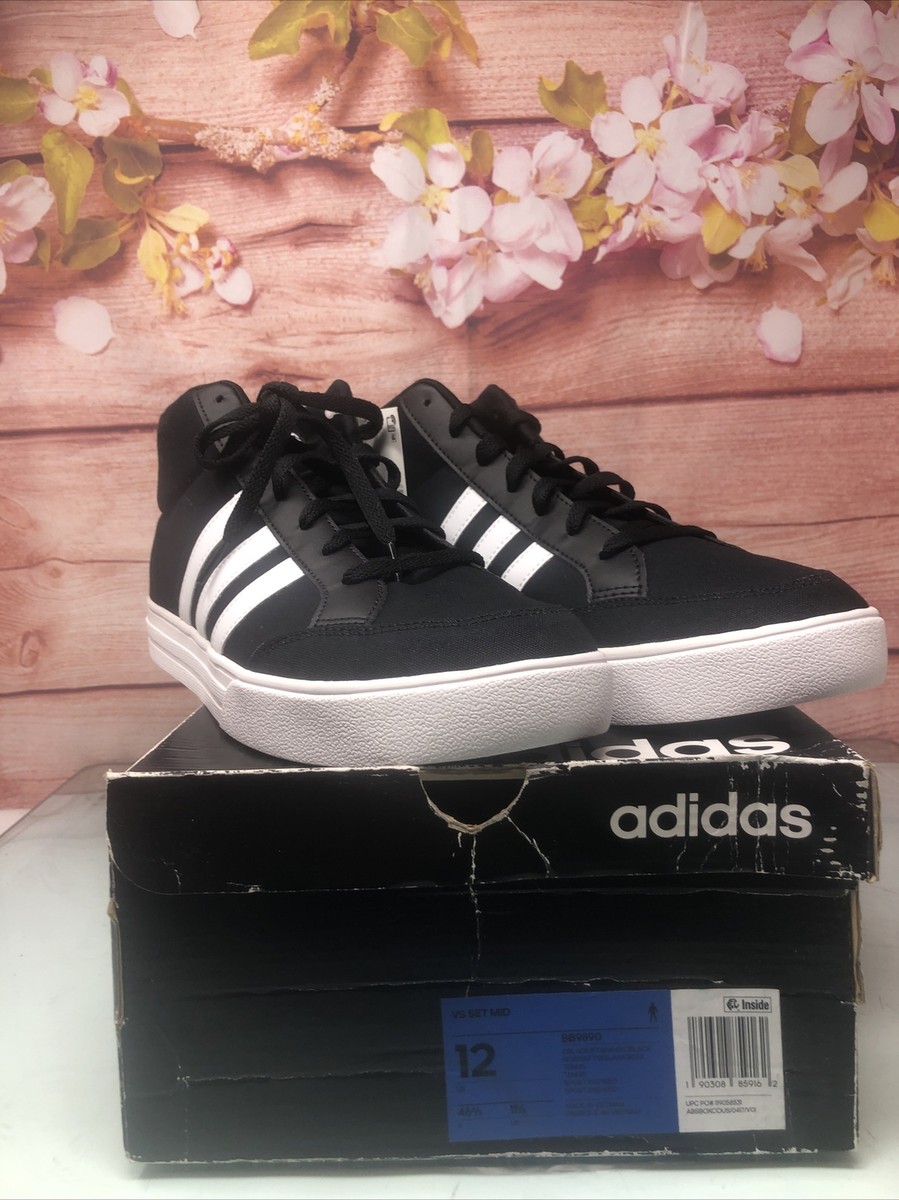 NEW adidas Mens Mid Sneaker Black/White Shoes, 12, BB9890 | eBay