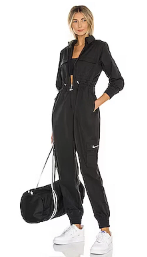 $500 Nike Large Swoosh Jumpsuit Track Suit Utility Black Lab Jordan Tech  Cz8894