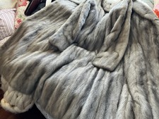 Beautiful Silver Grey Long Mink Fur Coat Small Ladies 8 10