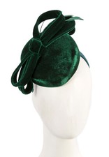 Green velvet pillbox winter racing fascinator by Max Alexander 100 AU Seller
