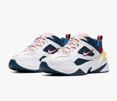 Women Nike M2K Tekno Athletic Shoes Blue/Chrome Yellow/Summit White AO3108-402