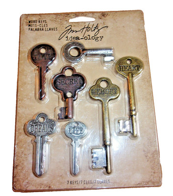 Pkkg of 7 Tim Holtz Idea-ology Word Keys