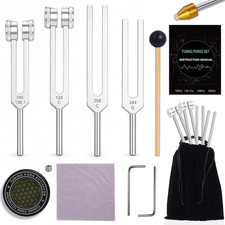 Tuning Forks for Healing Set 128Hz 136.1Hz 256Hz 384Hz Weighted Unweighted S