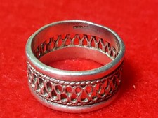 Vintage Handmade Sterling Silver Native Indian Ring Band Size 8.25