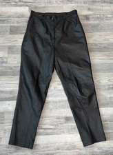 Newport News black 100 leather pants womens size 16 Best of Europe Biker H28