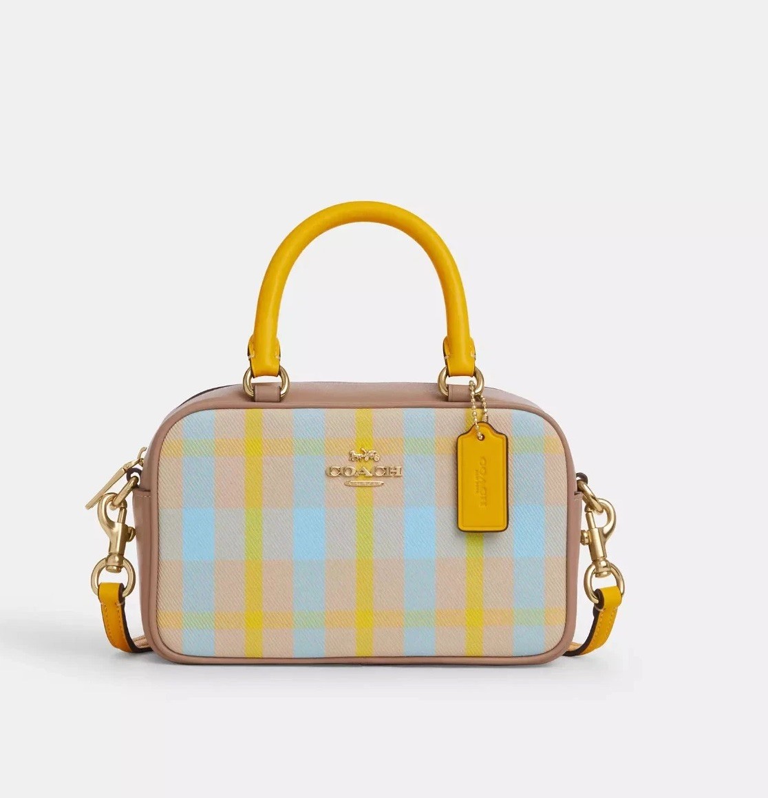 NWT Coach Satchel Crossbody Bag With Plaid Print CBI90 | eBay