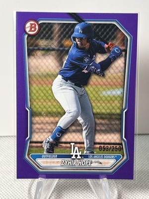 2025 Bowman Zyhir Hope Purple /250 #BCP-2 Dodgers