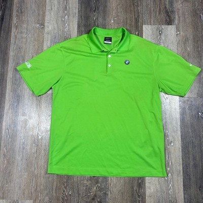 Nike Shirt Men's L Golf BMW M Performance Polo Green Dri-Fit Luxury Preppy