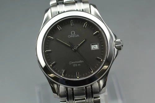 Omega Seamaster 120m 196.1501 Cal.1438 Date Black Dial Quartz Men's Watch JAPAN