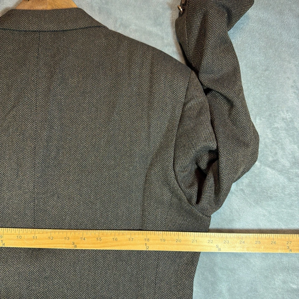 Chaqueta Brooks Brothers Para Hombre 46 Marrón Abrigo Deportivo 100% Lana de Cordero Espiga Foto 4 de 4