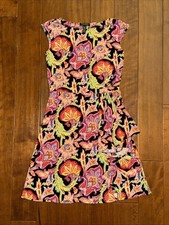Lauren Ralph Lauren Dress Women Size Medium Paisley Floral Sleeveless Faux Wrap