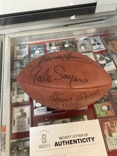 Jim Brown, Franco Harris, Gale Sayers, Tony Dorsett Signed Official Football BAS