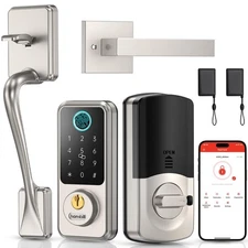 Keyless Entry Smart Lock Set, Electronic Deadbolt with Handle, Keypad Door Lo...