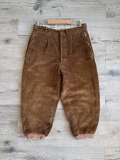 Vintage Corduroy Knee-length Pants 1940s Baloon Fit Brown