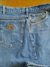 Carhartt Men's Blue Jeans P880 Size 48x25 Relaxed Fit 100% Cotton - Made In USA