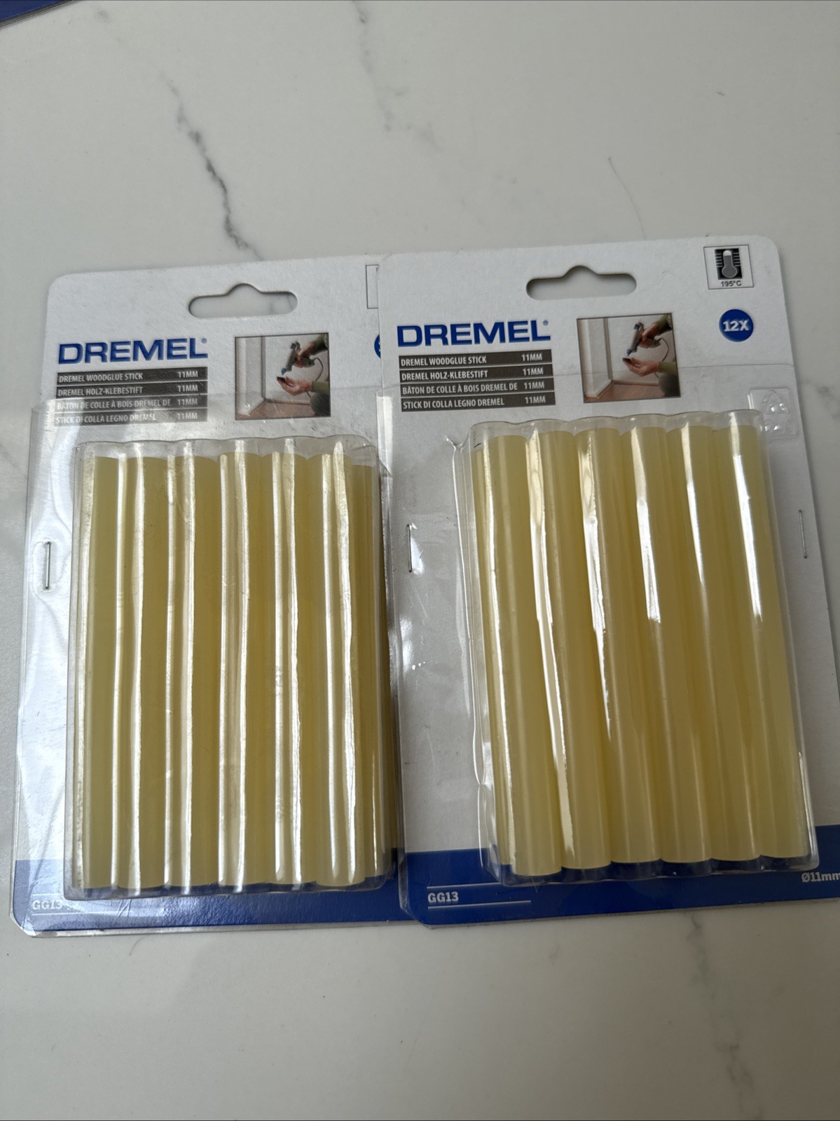 2 X DREMEL Wood Glue Sticks 11mm GG13 High Temp Hot Melt Craft Hobby - 24 Sticks