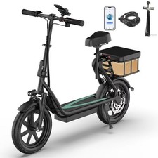 AOVOPRO Electric Scooter with Seat ESBSPRO, Commuter Foldable, 500W 22.5Ah 22mph