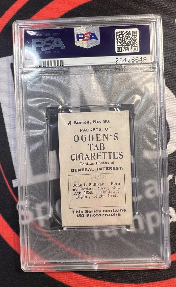 1901 OGDEN'S LTD. TABS GENERAL INTEREST #79 John L Sullivan PSA 6 LOW POP - Image 2 of 2