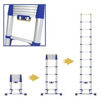 Werner 85032 Telescopic Soft Close Extension Ladder 3.2M 11 Rung + Stabiliser...