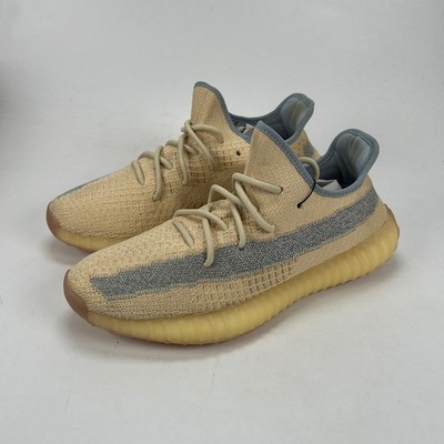 Adidas Yeezy Boost 350 V2 Linen Mens Sneakers FY5158 Size 10 Tan Blue