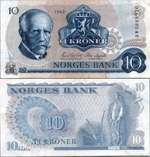 Norway 10 Croner 1972 - 1984 ABOUT UNC Pick # 36c