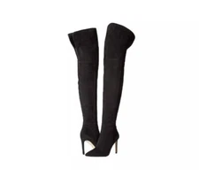 SAM EDELMAN Bernadette Over-The-Knee Black Suede Heel Boots Size 5