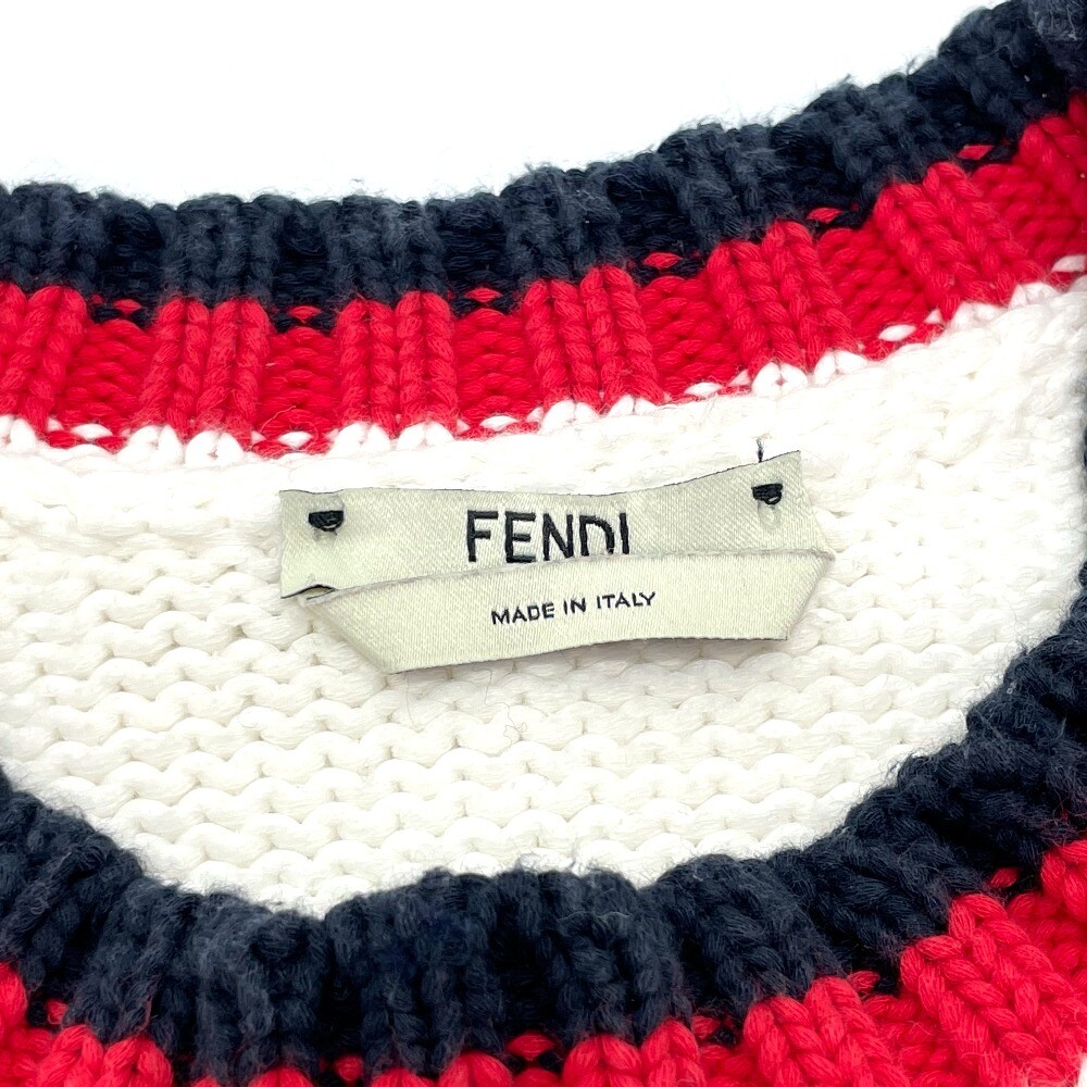 FENDI FAE137 Logo Pullover Knit Fila Collaboration Sweater FENDI FAE137 Logo Pullover Knit Fila Collaboration Sweater