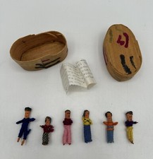 VTG GUATEMALAN Tiny WORRY TROUBLE DOLLS w/ Small Box Original Paper Insert