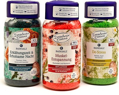 3er Pack Dresdner Essenz Mischung Badesalz De-Stress 3x 600g