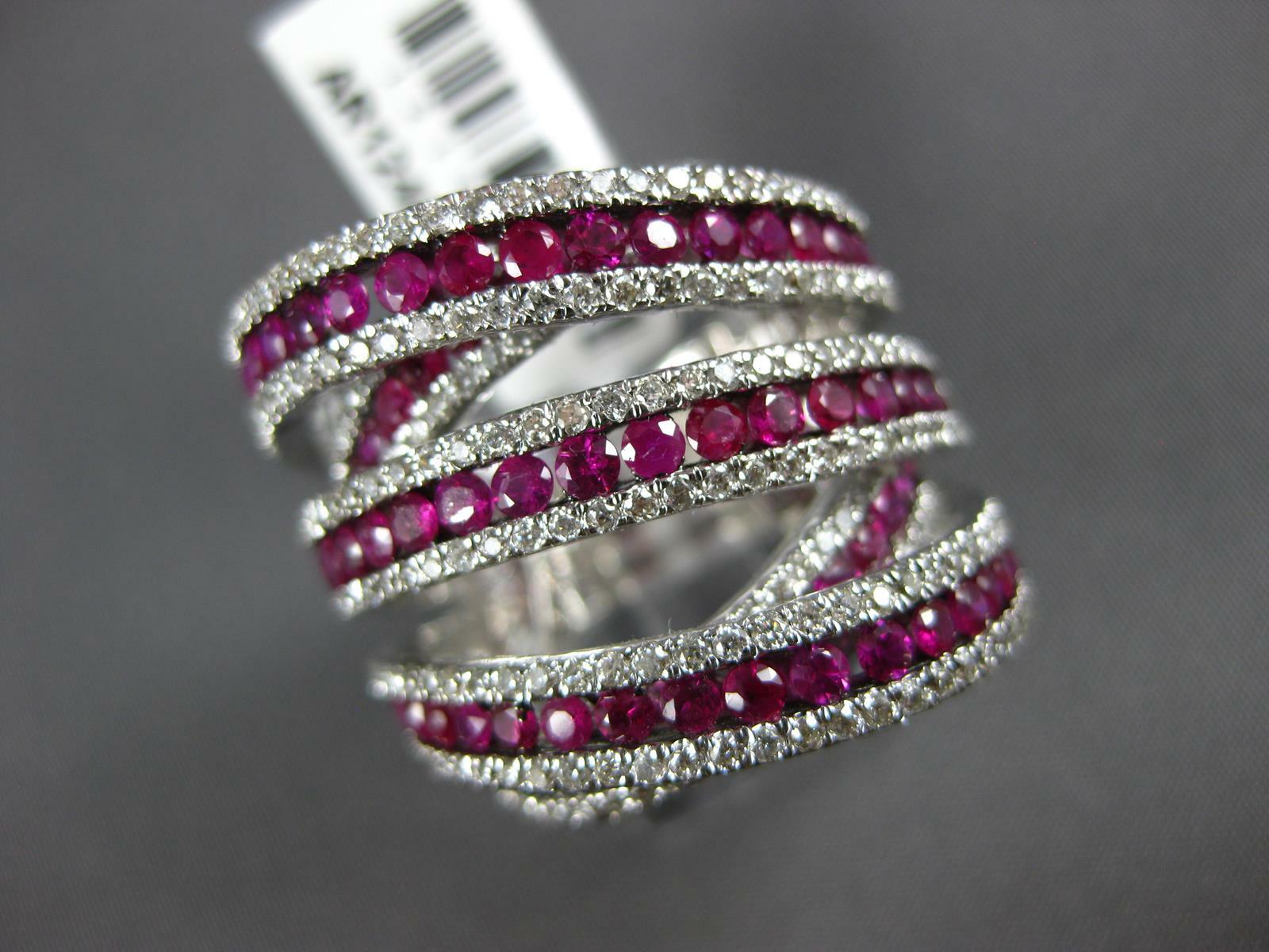 EXTRA LARGE 5.40CT DIAMOND & AAA RUBY 18KT WHITE … - image 3