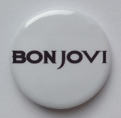 BON JOVI BUTTON BADGE Slippery When Wet New Jersey Runaway Heavy Metal Hard Rock