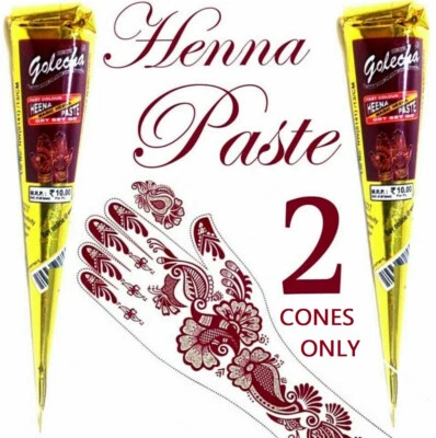 MAROON CONE 2 INSTANT DARK RED MAROON HENNA BRIDAL MEHNDI CONE WHOLESALE PURE&FRESH