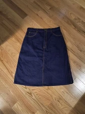 Vintage Gitano Womens Denim Skirt Blue Size 14 (31" W x 26" L. Dark Wash. DM18