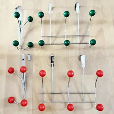 The Door Hooks Chrome Over Wood Ball Hook Hanger for Hat Bag Coat Storage Rack