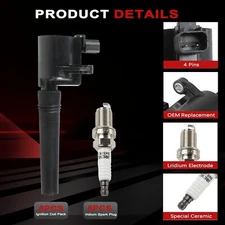 FD506 Ignition Coil Pack Iridium Spark Plugs Set of 8 Fits For Ford Jaguar Linco