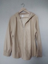 Qvc Marla Wynne Wynnelayers Faux Leather Hooded Jacket~ Almond Small 46" Chest