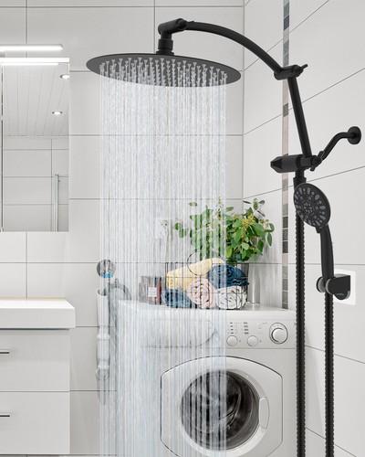 Hibbent All Metal Shower Head,10'' High Pressure Rain Shower Head/Handheld Combo - Picture 73 of 76
