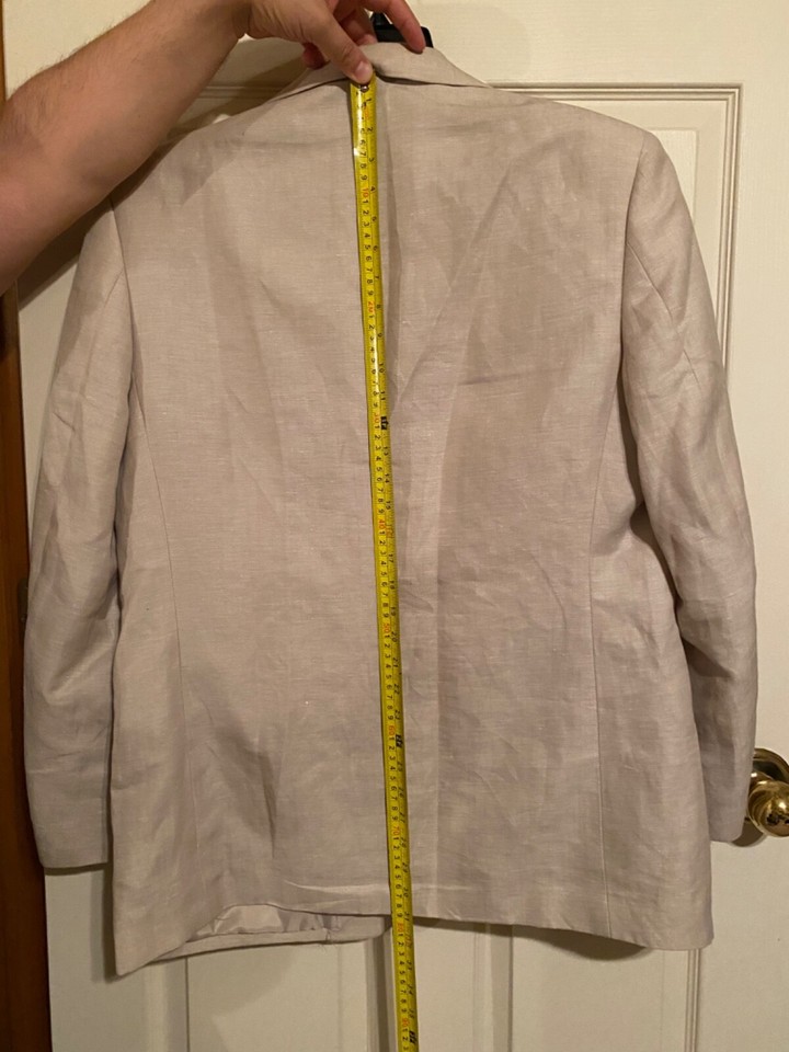 Men Sport Coat Blazer Suit Jacket L Tan Linen Blend 44R Concepts By