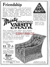 1926 Advert MINTY Oxford Varsity Chairs Small Original Furniture Print Ad 743/98