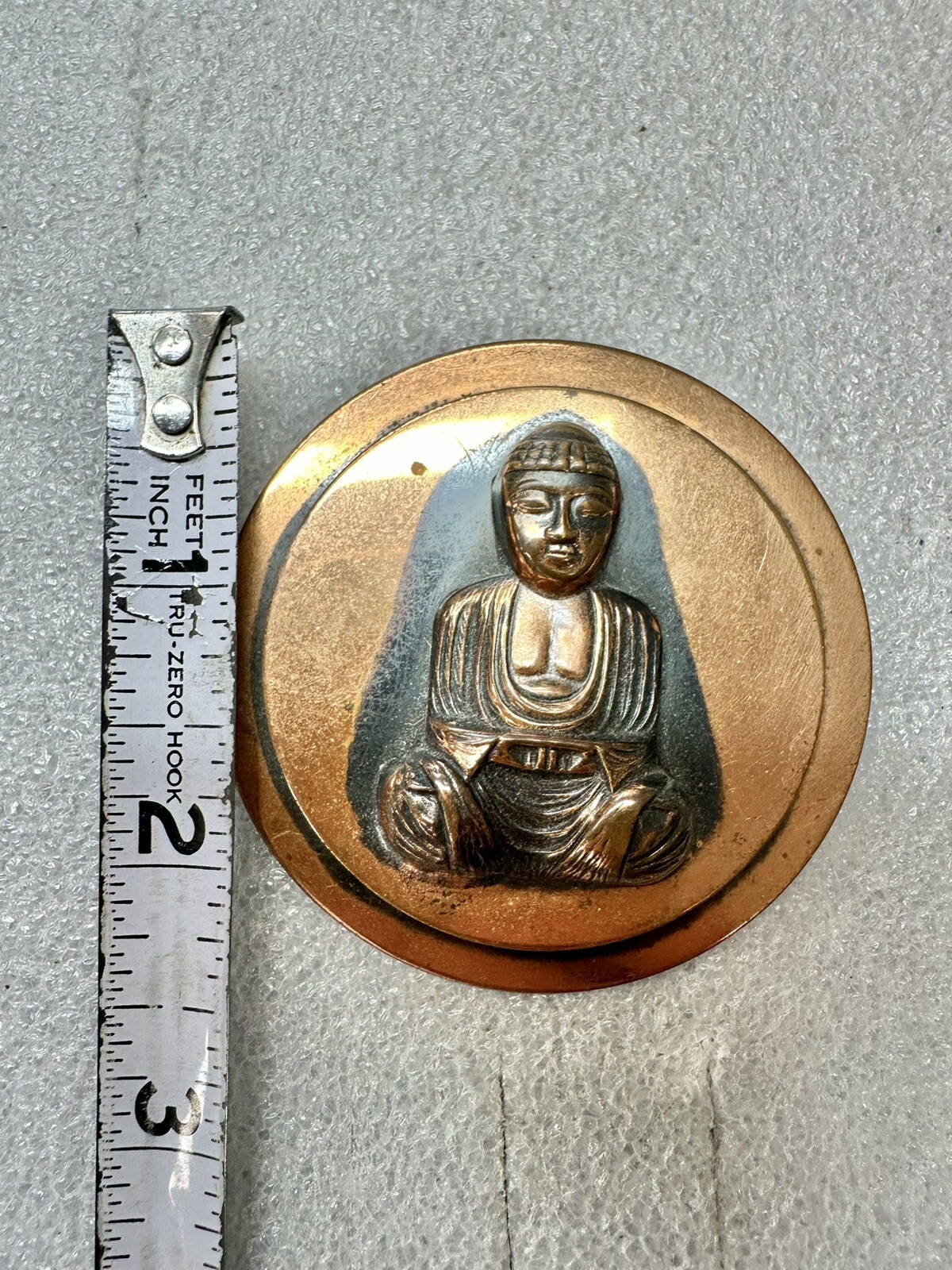 VTG 2.5” 3D Dimensional Solid Copper Meditating B… - image 5