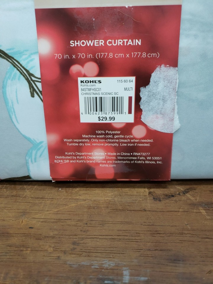 NEW St Nicholas Square Winter Shower Curtain Snowman Trees eBay