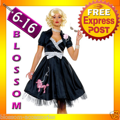 CL37 50s Hop With Poodle Skirt Grease Poodle Bopper Fancy Dress Womens Costume - Foto 5