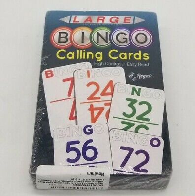 New Large Size Regal Games Bingo Calling Card Deck 5.6" x 3.75"
