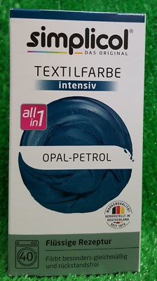Simplicol TEXTILFARBE OPAL PETROL färbt rückstandsfrei All in1 Versand 0  !!