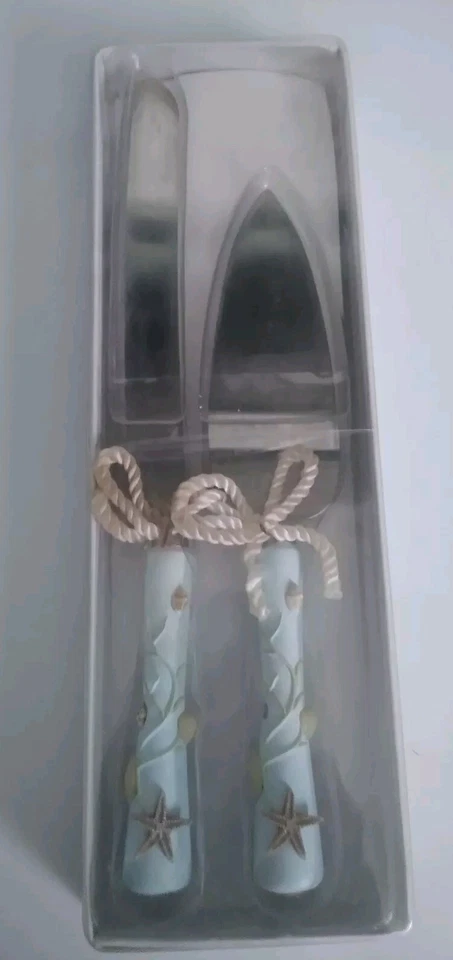 Lillian玫瑰蛋糕刀服务器套装海滩海滨沿海雾 — 第 3/3 张图片