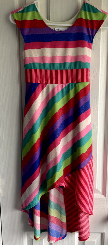 Bonnie Jean girls multicolored stripped dress (sz 12)