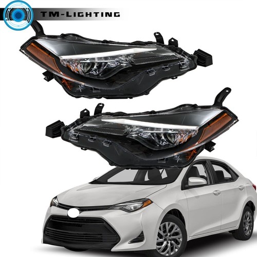 Halogen Headlights Headlamps Left&Right Side For 2017-18 19 Toyota Corolla L LE